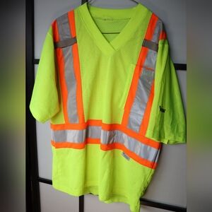 👷‍♀Mesh safety short sleeve shirt.Viking. Medium. Workwear. V Neck. Reflective